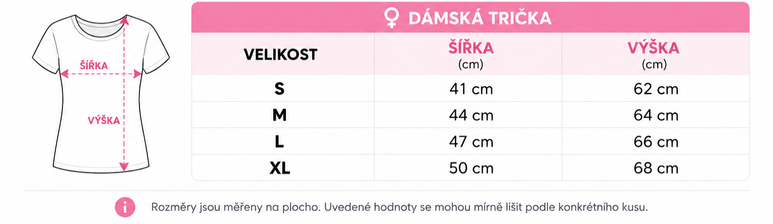 Tabulka velikostí dámských triček