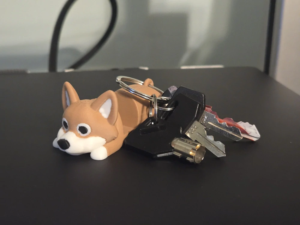 Max, stojan na telefon Corgi - klíčenka
