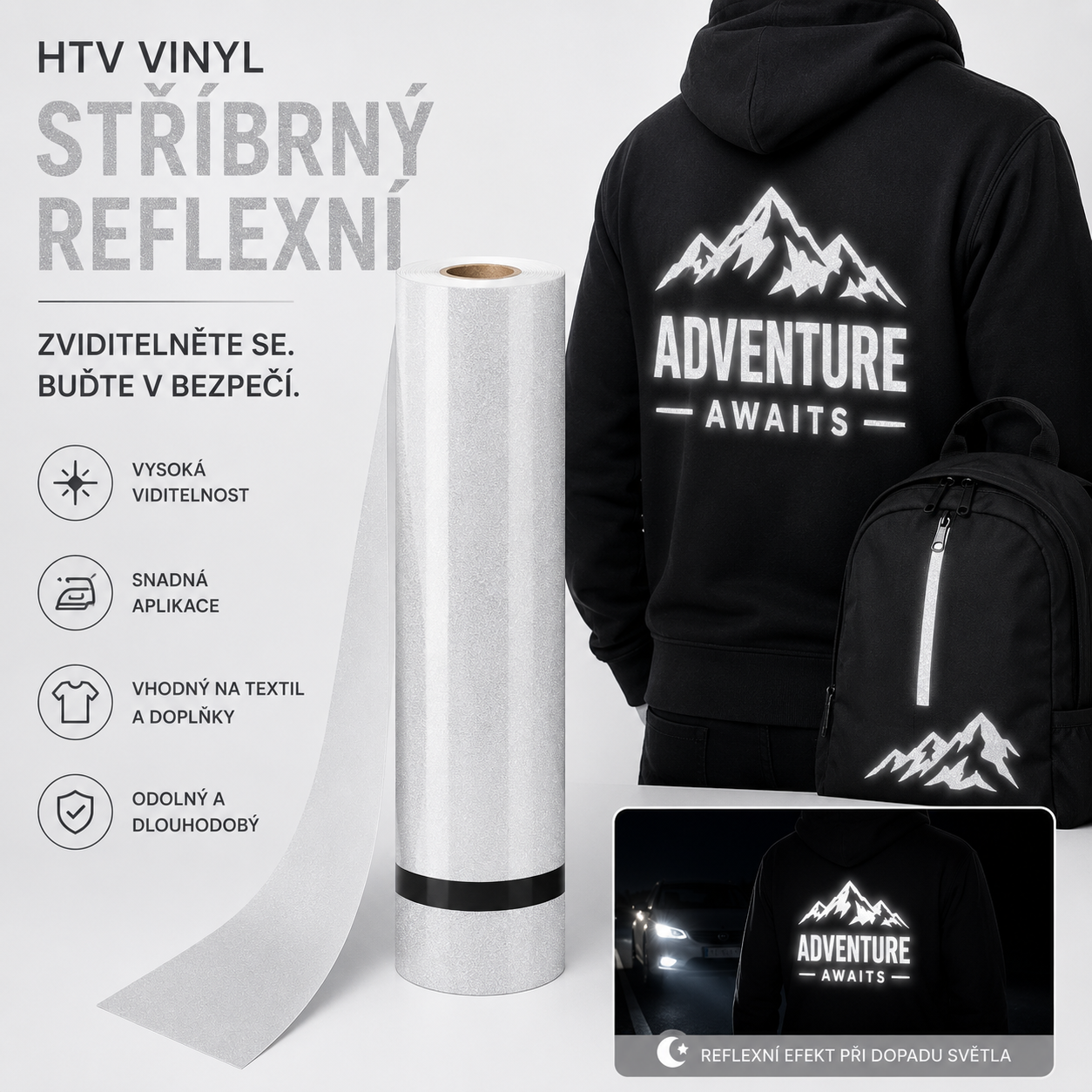 Reflexní nažehlovačka – Texty a Loga